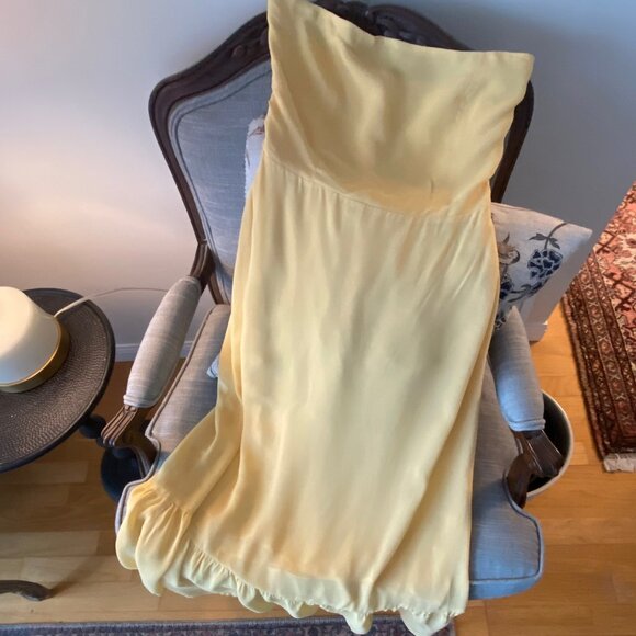 Reformation Strapless Yellow Dress - Picture 2 of 8